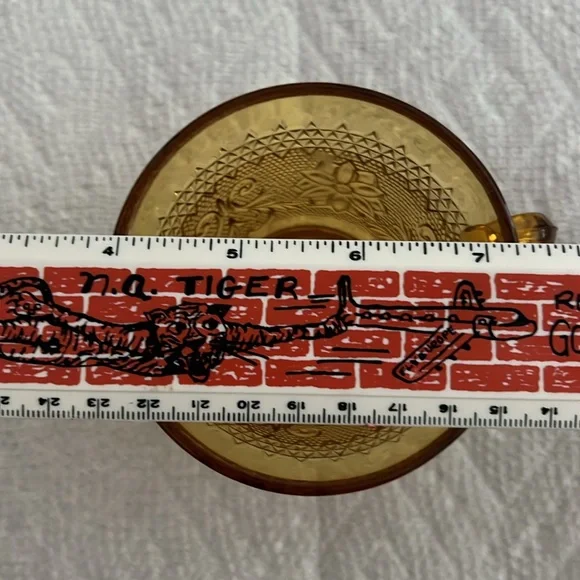 Vintage antique depression glass plate, saucer, and cup three-piece set - Picture 9 of 11